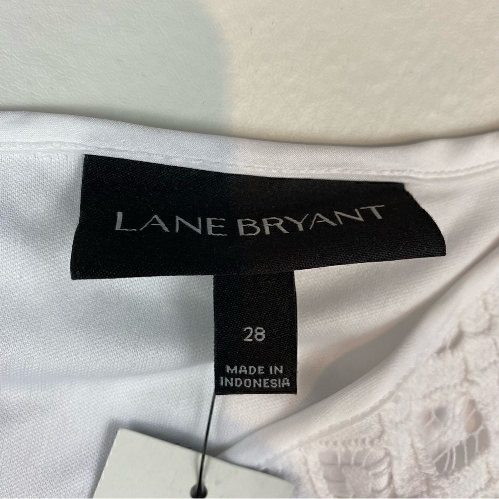 NWT Lane Bryant White Eyelet Lace V Neck Dress 28 - Picture 4 of 7